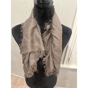 Idioms Scarf 100% Rayon Tan Fringed Lightweight Fashion Accessory casual winter